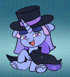 Size: 2482x2722 | Tagged: safe, artist:amynewblue, oc, oc:flawless sparklemoon, pony, unicorn, my little pony the movie: the death of twilight sparkle, adversarial noise, cape, clothes, flawless, fusion, fusion:trixie, fusion:twilight sparkle, fusion:twixie, gradient background, hat, hoof heart, horn, pink eyes, top hat, underhoof, watermark