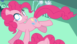 Size: 3060x1764 | Tagged: safe, artist:pinkiepartypiepiety, artist:tominokurra, pinkie pie, earth pony, pony, g4, base used, clone, female, inconsistent line weight, looking at you, mare, mirror pool, no catchlights, solo, turned head, white pupils