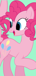 Size: 1068x2232 | Tagged: safe, artist:auroras-bases, artist:pinkiepartypiepiety, pinkie pie, earth pony, pony, g4, alternate eye color, base used, clone, female, mare, no catchlights, solo, wrong eye shape