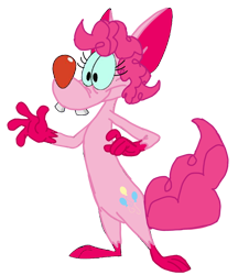 Size: 774x895 | Tagged: safe, artist:animaniacslover666, pinkie pie, hybrid, mouse, mouse pony, g4, animaniacs, female, namesake, pinky (pinky and the brain), pinky and the brain, pun, simple background, transparent background, visual pun