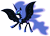 Size: 7090x5070 | Tagged: safe, artist:90sigma, nightmare moon, alicorn, pony, g4, 2012, ethereal mane, ethereal tail, female, flying, helmet, hoof shoes, mare, peytral, simple background, slit pupils, solo, spread wings, tail, transparent background, vector, wings