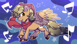 Size: 2910x1670 | Tagged: safe, artist:enochian, oc, oc only, oc:coffee coat, pegasus, pony, clothes, scarf, solo