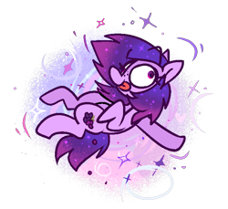 Size: 715x655 | Tagged: safe, artist:madragon, oc, oc only, oc:share dast, earth pony, pony, chibi, gradient mane, partially transparent background, silly, sparkles, stars