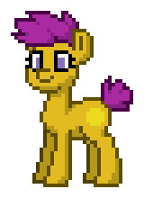 Size: 160x220 | Tagged: safe, oc, oc:fry ball, pony, pony town, digital art, offspring, parent:gallop j. fry, parent:scootaloo, parents:scoot j. fry, pixel art, simple background, solo, transparent background