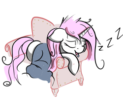 Size: 929x760 | Tagged: safe, artist:anonymous, princess celestia, alicorn, pony, g4, blanket, drawthread, female, lying down, mare, onomatopoeia, pink mane, pink-mane celestia, requested art, salivating, simple background, sleeping, solo, sound effects, unkempt mane, white background, zzz