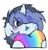 Size: 289x298 | Tagged: safe, artist:flixanoa, oc, oc only, oc:fef, pony, unicorn, big eyes, blue coat, blue mouth, blue tongue, blush lines, blushing, bust, colored mouth, colored pupils, colored tongue, ear piercing, earring, eye clipping through hair, eyebrows, eyebrows visible through hair, floppy ears, fluffy mane, gauges, gray eyes, gray pupils, heart, hoof hold, horn, jewelry, light blue coat, male, male oc, open mouth, open smile, outline, piercing, ponysona, purple blush, shaggy mane, shiny eyes, simple background, smiling, solo, stallion oc, sticker, telegram sticker, thick horn, three quarter view, transparent background, two toned mane, unicorn horn, unicorn oc