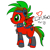 Size: 648x648 | Tagged: safe, artist:dingotk, oc, oc only, bat pony, pony, 2011, bat pony oc, bat wings, choker, green eyes, red and black oc, simple background, solo, spiked choker, white background, wide eyes, wings