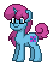 Size: 176x220 | Tagged: oc name needed, safe, oc, oc only, pony, unicorn, pony town, digital art, female, horn, mare, offspring, parent:party favor, parent:pinkie pie, parents:partypie, pixel art, solo, standing