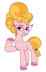 Size: 936x1444 | Tagged: safe, artist:prixy05, phyllis cloverleaf, earth pony, pony, g5, my little pony: tell your tale, female, glasses, jewelry, mare, necklace, pearl necklace, simple background, solo, transparent background, vector