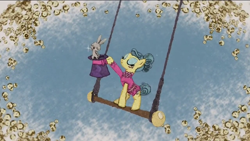 Size: 1280x720 | Tagged: safe, screencap, trapeze star, pony, rabbit, g4, animal, peek behind the boutique, rarity's peek behind the boutique