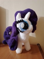 Size: 3000x4000 | Tagged: safe, artist:jbond, rarity, pony, unicorn, g4, female, handmade, horn, indoors, irl, mare, photo, photography, plushie, solo