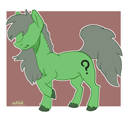 Size: 1284x1156 | Tagged: safe, artist:lawkbutt, oc, oc only, oc:anon, oc:anon-mare, earth pony, pony, passepartout, signature, solo