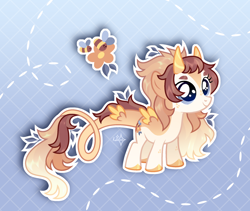 Size: 1920x1623 | Tagged: safe, artist:kabuvee, oc, female, filly, foal, horns, solo, tail wings