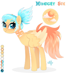 Size: 1920x2100 | Tagged: safe, artist:kabuvee, oc, oc:midnight sun, pegasus, pony, colored wings, female, mare, simple background, solo, transparent background, two toned wings, wings