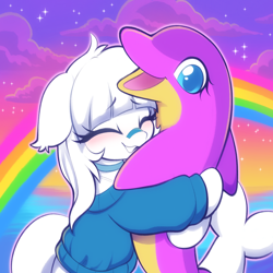 Size: 1024x1024 | Tagged: safe, artist:moozua, oc, oc only, oc:echo location, dolphin, dolphin pony, original species, choker, clothes, dolphin tail, sweater