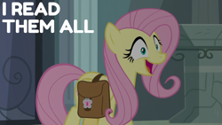 Size: 1920x1080 | Tagged: safe, edit, edited screencap, editor:quoterific, screencap, fluttershy, daring doubt, g4, my little pony: friendship is magic, solo