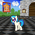 Size: 933x933 | Tagged: safe, artist:mrlolcats17, editor:someguywithhands132, dj pon-3, vinyl scratch, pony, unicorn, g4, 1000 years in photoshop, b3313, bricks, carpet, checkered floor, coin, crown, female, frown, game, horn, interior, jewelry, mare, numbers, painting, pillar, princess peach, regalia, sign, smiling, solo, super mario, super mario 64, video game, video game crossover, vinyl's glasses