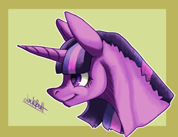 Size: 1500x1159 | Tagged: safe, artist:lawkbutt, twilight sparkle, alicorn, pony, g4, bust, solo, twilight sparkle (alicorn)