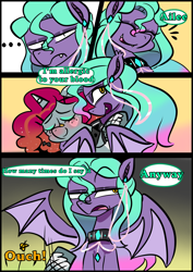 Size: 1240x1754 | Tagged: safe, artist:jully-park, oc, oc:ailee hatter, oc:ella evans, pegasus, pony, comic:how i meet my chaotic friends, comic