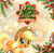 Size: 2744x2706 | Tagged: safe, artist:saltyvity, edit, applejack, earth pony, pony, g4, 2025, candy, christmas, christmas ball, christmas tree, food, gradient background, green eyes, happy, happy new year, holiday, looking at you, merry christmas, smiling, smiling at you, snow, solo, tree, yellow hair, zoom layer