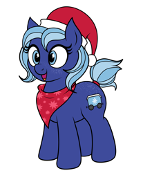 Size: 1240x1500 | Tagged: safe, artist:vomitvomiting, oc, oc:fiddle yard frost, pony, christmas, clothes, hat, holiday, open mouth, santa hat, simple background, solo, white background