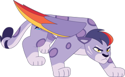 Size: 2614x1607 | Tagged: safe, artist:prixy05, alterro, aq bars, big cat, leopard, snow leopard, g5, my little pony: tell your tale, furry reminder, male, simple background, solo, stalker, stalking, transparent background, vector, wings