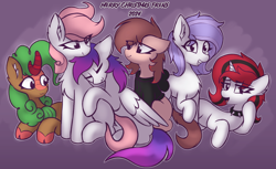 Size: 2888x1769 | Tagged: safe, artist:shepardinthesky, oc, oc only, oc:guini, oc:lilith, oc:lyrabop, oc:shepard, oc:stillwater, oc:wormy, colored sketch, group hug, hug, hugging a pony, nuzzling, sketch