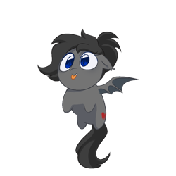 Size: 793x793 | Tagged: safe, artist:inkp0ne, oc, oc only, bat pony, pony, bat pony oc, bat wings, bean pony, cute, cute little fangs, cutie mark, fangs, silly, silly pony, simple, simple background, small pony, wings