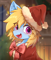 Size: 2048x2372 | Tagged: safe, artist:gale spark, oc, oc only, oc:gale spark, pegasus, pony, christmas, holiday, smiling