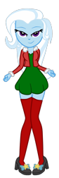 Size: 462x1369 | Tagged: safe, artist:gmaplay, edit, trixie, human, equestria girls, g4, christmas, clothes, holiday, recolor, simple background, socks, solo, thigh highs, transparent background