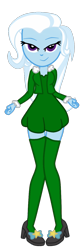 Size: 462x1369 | Tagged: safe, artist:gmaplay, edit, trixie, human, equestria girls, g4, christmas, clothes, holiday, recolor, simple background, socks, solo, thigh highs, transparent background