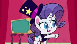 Size: 1920x1088 | Tagged: safe, screencap, rarity, winona, pony, unicorn, disappearing act, g4, g4.5, my little pony: pony life, female, horn, mare, unshorn fetlocks