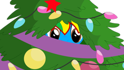 Size: 3333x1876 | Tagged: safe, artist:shieldwingarmorofgod, oc, oc:shield wing, alicorn, g4, christmas, christmas lights, christmas tree, hiding, holiday, male, ornaments, solo, tree