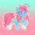 Size: 894x894 | Tagged: safe, artist:bishopony, minty, earth pony, pony, g3, abstract background, alternate design, alternate eye color, blue eyelashes, blue eyes, blush lines, blush scribble, blushing, coat markings, colored eyelashes, colored hooves, colored pinnae, colored pupils, curly mane, curly tail, cute, eyebrows, eyebrows visible through hair, facial markings, female, gradient background, gradient legs, green coat, grin, halftone, heart, heart mark, hooves, leg markings, looking at you, mare, mint coat, mintabetes, no sclera, pink hooves, pink mane, pink tail, purple pupils, shiny hooves, shiny mane, shiny tail, signature, smiling, smiling at you, socks (coat markings), solo, tail, unshorn fetlocks