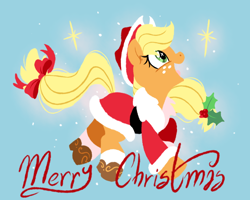 Size: 1250x1000 | Tagged: safe, artist:paperbagpony, applejack, g4, christmas, freckles, holiday, lineless, merry christmas