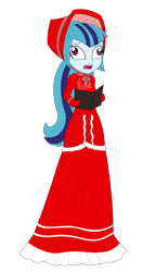 Size: 2000x3492 | Tagged: safe, artist:cartoonmasterv3, artist:nie-martw-sie-o-mnie, sonata dusk, human, undead, zombie, equestria girls, g4, caroling, christmas, christmas 2024, clothes, dress, gown, holiday, humanized, long dress, long skirt, over enthusiastic carolers, skirt, solo, victorian, victorian dress