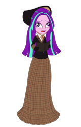 Size: 2000x3125 | Tagged: safe, artist:cartoonmasterv3, artist:nie-martw-sie-o-mnie, aria blaze, human, undead, zombie, equestria girls, g4, caroling, christmas, christmas 2024, clothes, dress, gown, holiday, humanized, long dress, long skirt, over enthusiastic carolers, skirt, solo, victorian, victorian dress