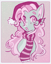 Size: 1600x2000 | Tagged: safe, artist:k4krr, minty, earth pony, pony, g3, christmas, clothes, hat, holiday, scarf, solo