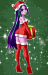 Size: 1600x2500 | Tagged: safe, artist:nekojackun, aria blaze, human, equestria girls, g4, 2d, bare shoulders, boots, breasts, butt, christmas, christmas 2024, christmas clothing, clothes, costume, dress, evening gloves, eyeshadow, female, gloves, hat, high heel boots, high heels, holiday, long gloves, long hair, looking at you, makeup, minidress, present, reasonably sized breasts, santa costume, santa hat, sexy, sexy santa costume, shoes, sideboob, sleeveless, smiling, smiling at you, socks, solo, strapless, stupid sexy aria blaze, thigh boots, thigh highs, thighs, tongue out, zettai ryouiki