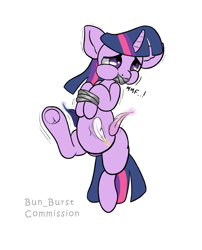 Size: 938x1160 | Tagged: safe, artist:bun_burst, twilight sparkle, pony, unicorn, g4, commission, fetish, horn, implied princess cadance, implied princess celestia, implied princess luna, magic, solo, tickle fetish, tickling