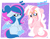 Size: 2596x2000 | Tagged: safe, artist:ladylullabystar, oc, oc only, oc:lady lullaby star, oc:moon lightshine, pegasus, pony, unicorn, colored wings, duo, female, glasses, horn, mare, partially transparent background, two toned wings, wings