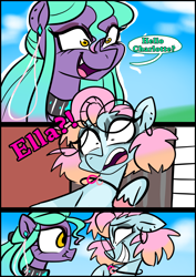 Size: 1240x1754 | Tagged: safe, artist:jully-park, oc, oc:charlotte parker, oc:ella evans, earth pony, pony, comic:how i meet my chaotic friends, comic