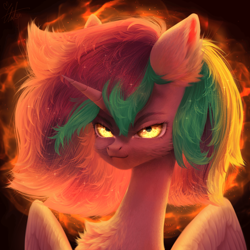 Size: 3000x3000 | Tagged: safe, artist:unt3n, oc, oc only, alicorn, bust, portrait, solo