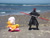 Size: 4608x3456 | Tagged: safe, artist:dingopatagonico, applejack, earth pony, g4, beach chair, chair, darth maul, eyes closed, irl, lying down, photo, star wars, towel, towel on head, toy