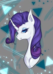 Size: 1411x1979 | Tagged: safe, artist:kurppi, rarity, pony, unicorn, g4, bust, horn, portrait, solo