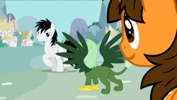 Size: 1280x720 | Tagged: safe, artist:punkieprimeape1, oc, oc:ej, oc:gregory griffin, oc:shane park, alicorn, griffon, pegasus, g4, alicorn oc, griffon oc, horn, male, pegasus oc, wings