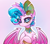 Size: 3786x3365 | Tagged: safe, artist:jfrxd, oc, oc only, oc:sweetie swirl, bat pony, bat pony oc, blushing, chest fluff, egyptian, egyptian headdress, eye of horus, eyelashes, femboy, hair over one eye, half body, jewelry, looking at you, male, multicolored hair, simple background, smiling, solo