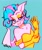 Size: 1707x2048 | Tagged: safe, artist:goshhhh, oc, oc only, oc:sweetie swirl, bat pony, anthro, bat pony oc, blue background, chest fluff, clothes, collar, crossdressing, dress, ear fluff, eyelashes, eyeshadow, femboy, gloves, hair over one eye, long gloves, looking at you, makeup, male, multicolored hair, simple background, smiling, smiling at you