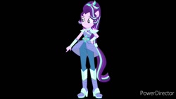 Size: 686x386 | Tagged: safe, starlight glimmer, equestria girls, g4, black background, boots, crystal guardian, high heel boots, shoes, simple background, solo