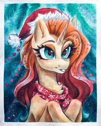 Size: 3009x3738 | Tagged: safe, artist:jsunlight, oc, oc:sheron, pony, unicorn, horn, solo, traditional art, watercolor painting